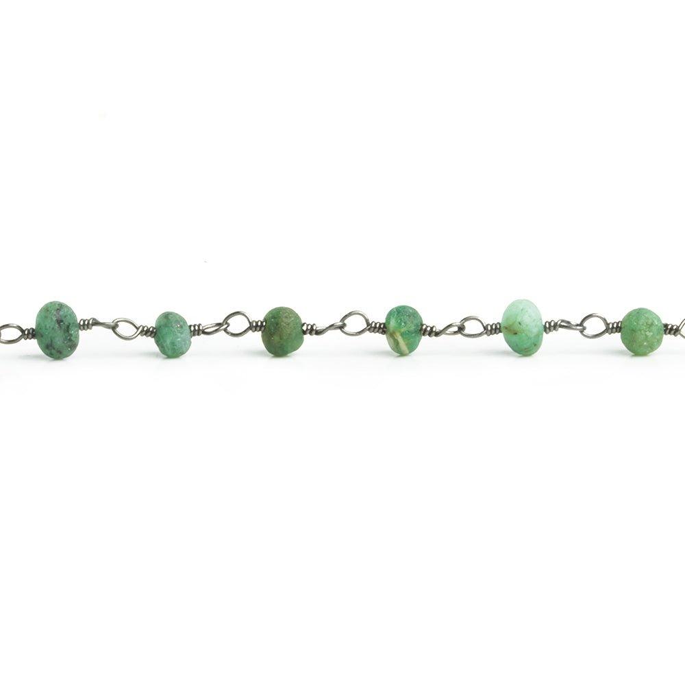 2.5-3mm Emerald plain rondelle Black Gold Chain by the foot - The Bead Traders
