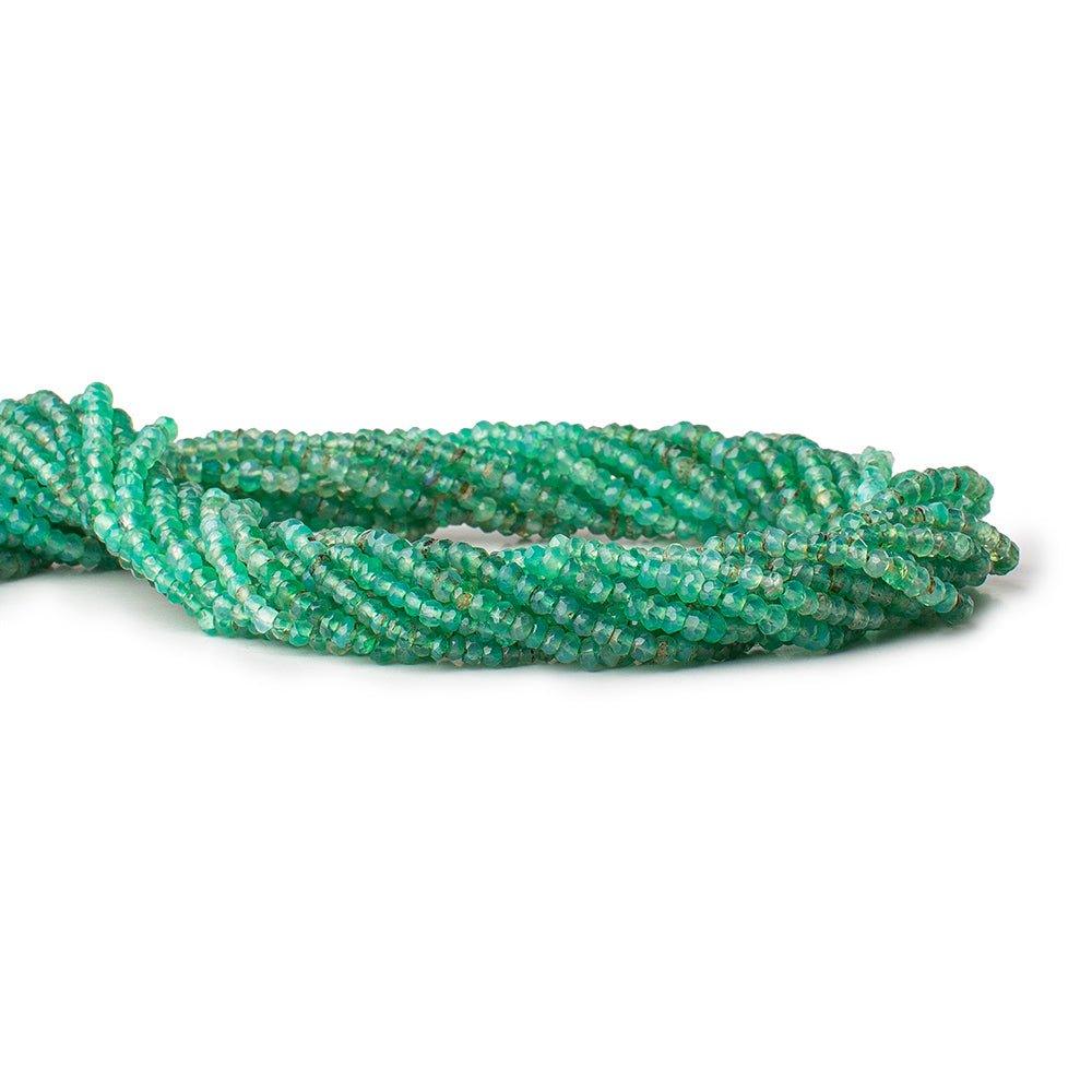 2.5-3mm Mystic Green Onyx Quartz Native Faceted Rondelles 13 inch 165 Beads - The Bead Traders
