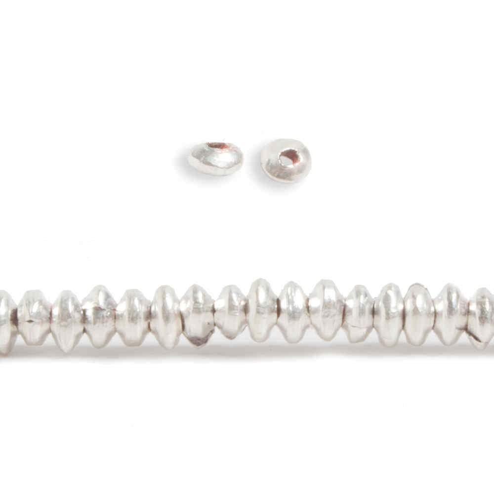 2.5 mm Sterling Silver Plated Copper Strand Plain Rondelle 8 inch 95 beads - The Bead Traders