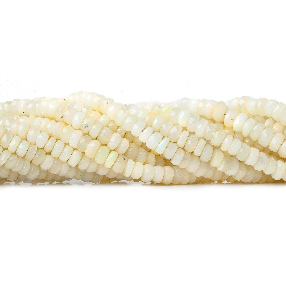 2.5-Off White Ethiopian Opal faceted rondelles 16 inch 165 beads - The Bead Traders