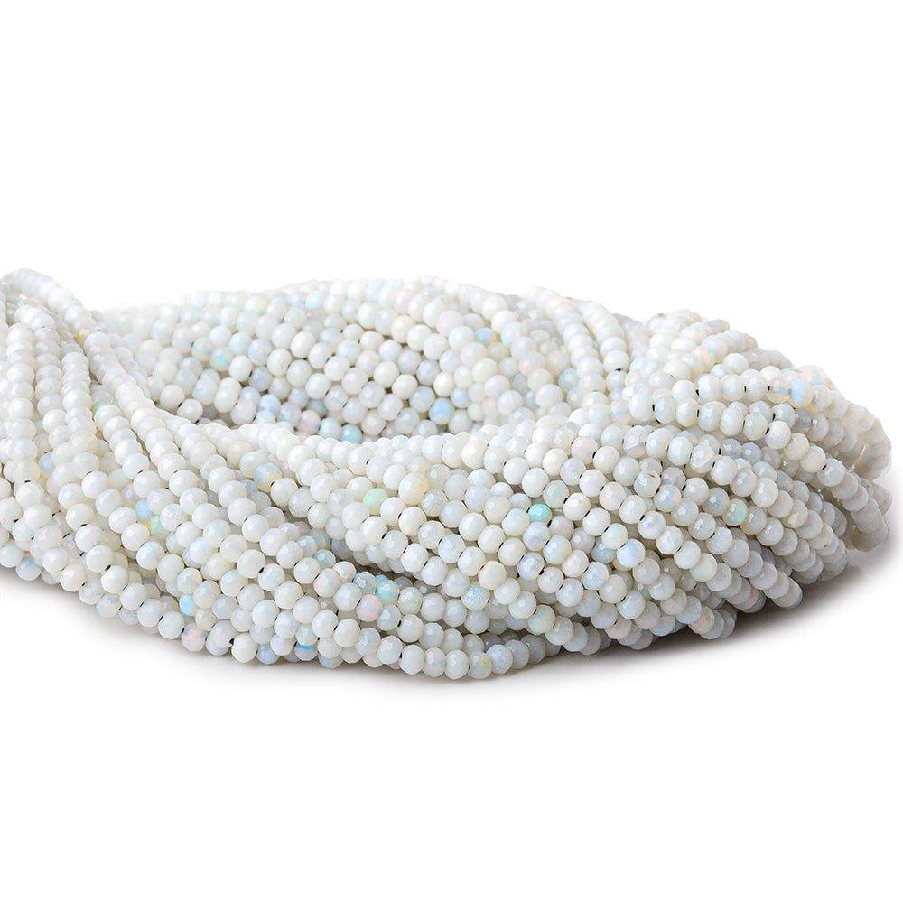 2.5mm Beige & Grey Australian Opal micro faceted rondelles 12.5 inch 145 beads AAA - The Bead Traders