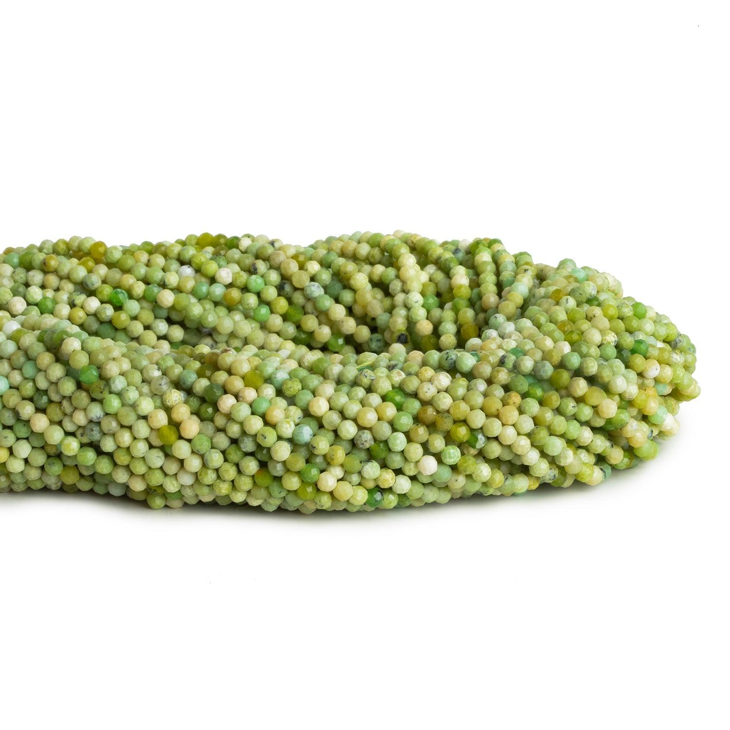 2.5mm Green Opal Microfaceted Rounds 12 inch 130 beads - The Bead Traders
