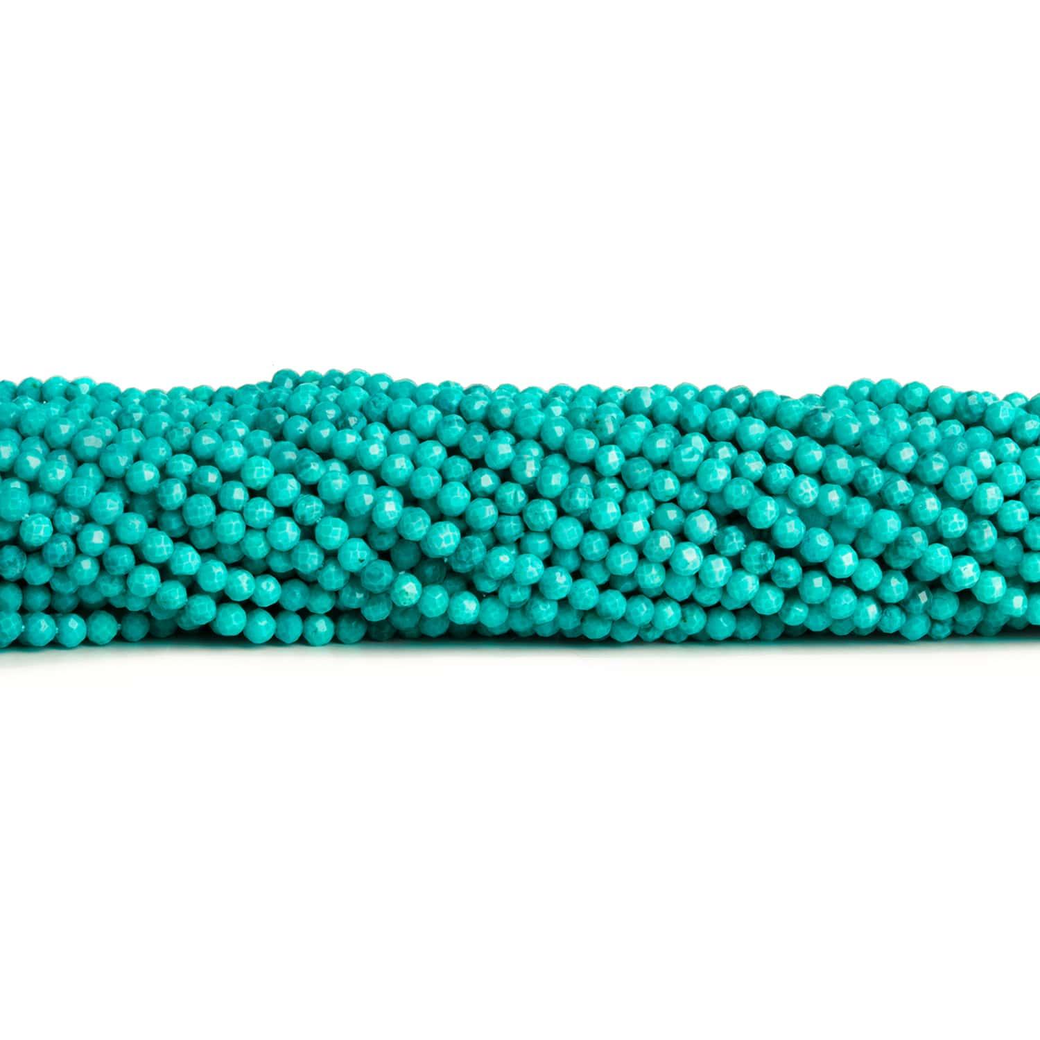 2.5mm Howlite Microfaceted Rounds 12 inch 135 beads - The Bead Traders