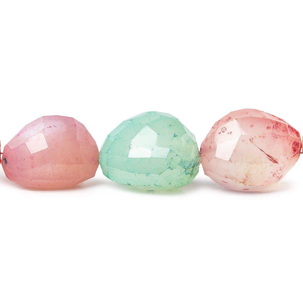 25mm Jamacian Multi Color Chalcedony Faceted Nugget Beads 8 inch 10 pieces - The Bead Traders