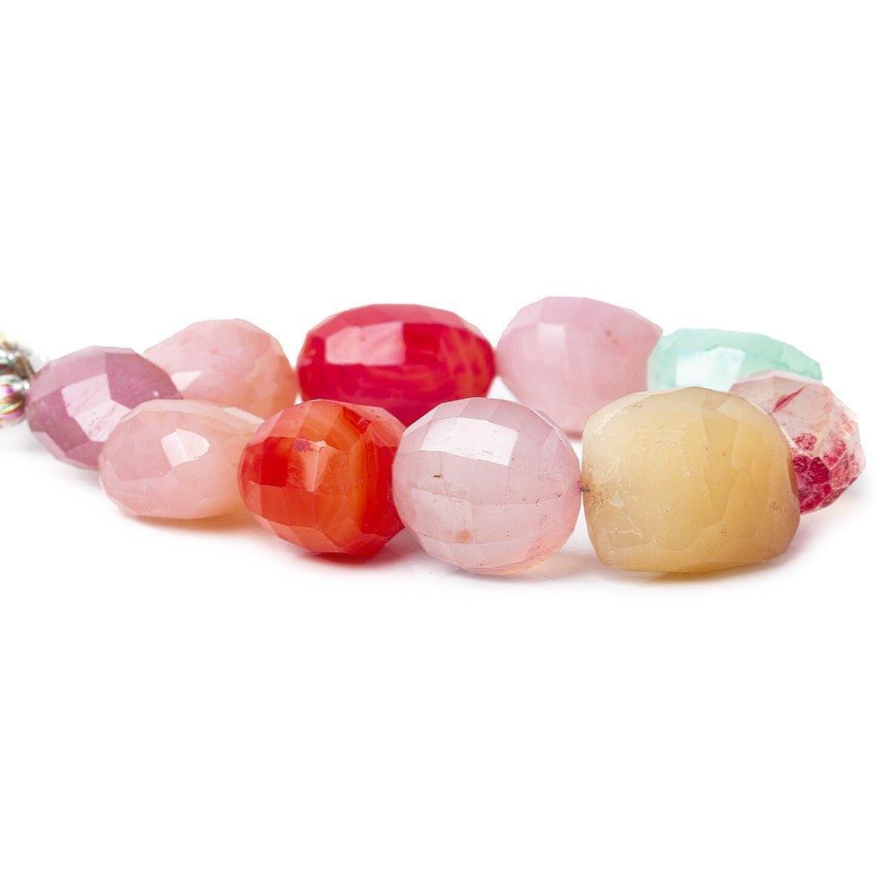 25mm Jamacian Multi Color Chalcedony Faceted Nugget Beads 8 inch 10 pieces - The Bead Traders