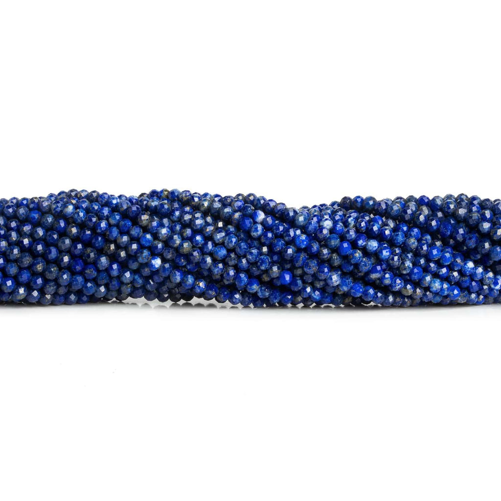 2.5mm Lapis Lazuli Microfaceted Rondelles 12 inch 120 beads - The Bead Traders