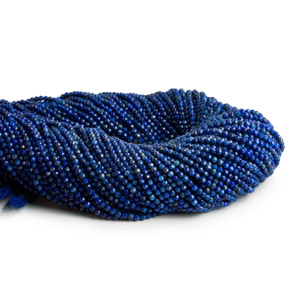 2.5mm Lapis Lazuli Microfaceted Rounds 12 inch 130 beads - The Bead Traders
