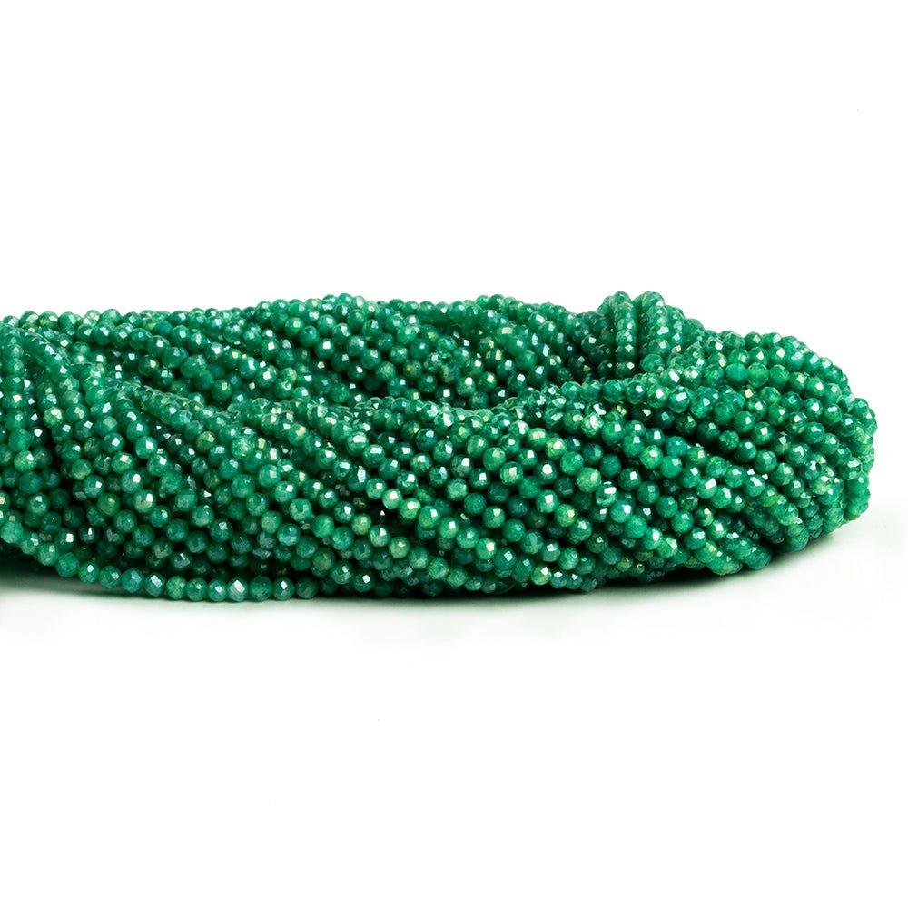 2.5mm Mystic Green Onyx Microfaceted Round Beads 12 inch 135 pieces - The Bead Traders
