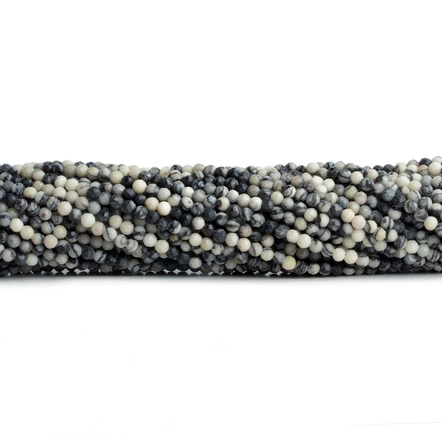 2.5mm Picasso Jasper Microfaceted Rounds 12 inch 130 beads - The Bead Traders
