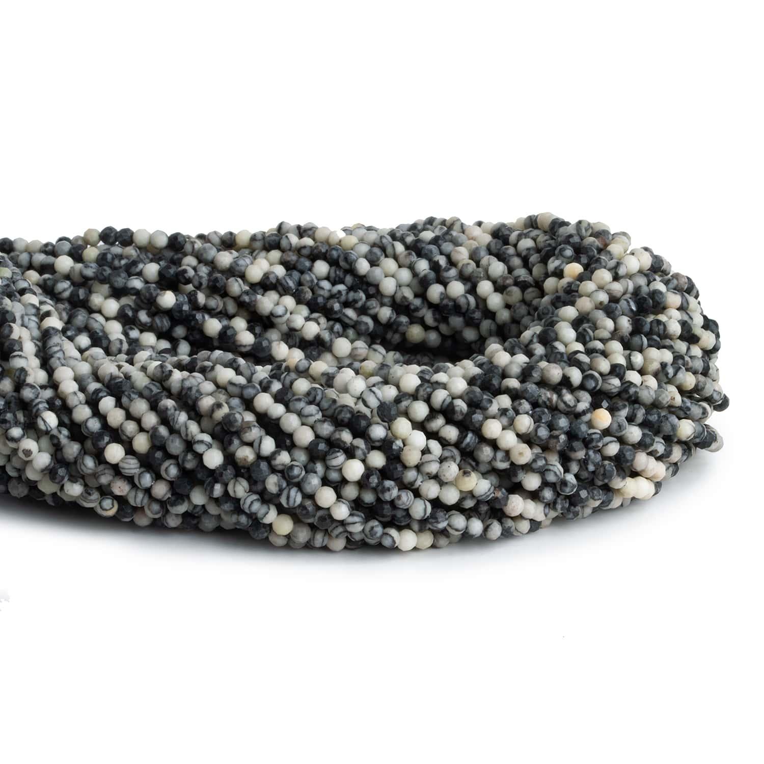 2.5mm Picasso Jasper Microfaceted Rounds 12 inch 130 beads - The Bead Traders