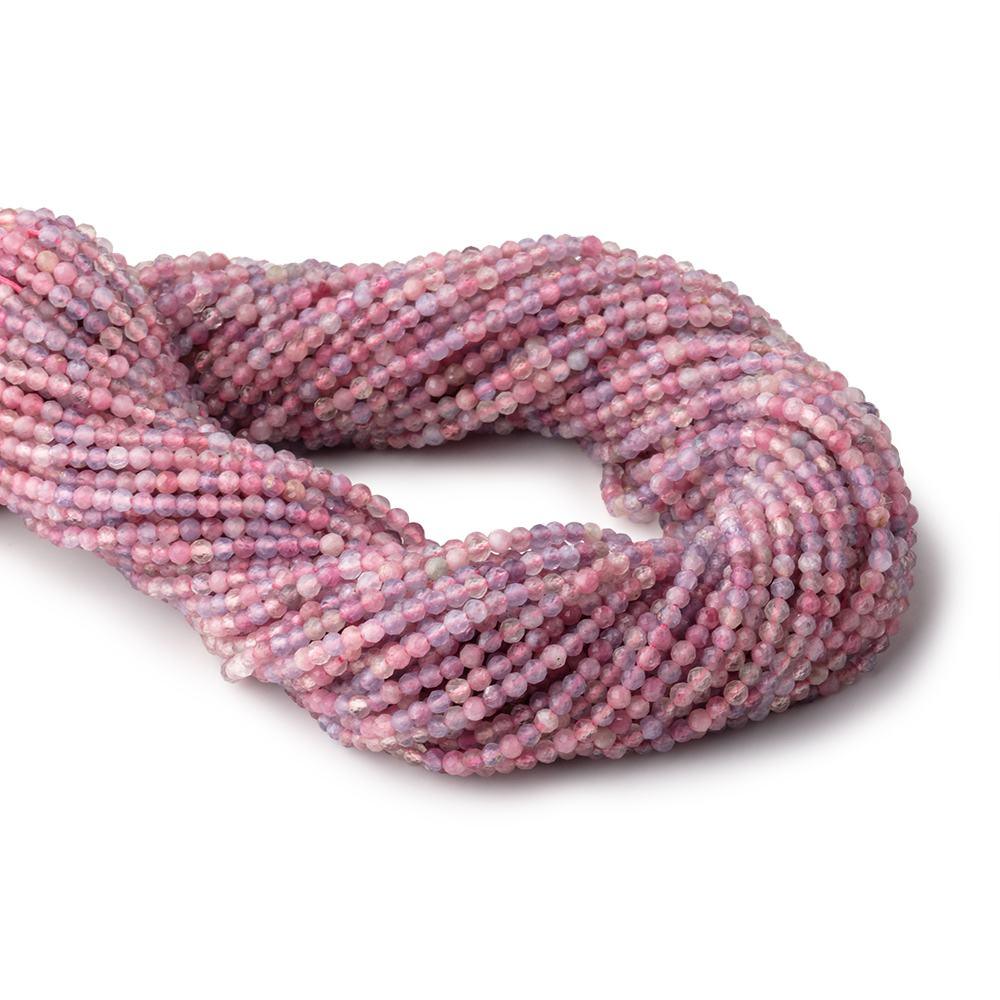 2.5mm Pink Tourmaline Microfaceted Rounds 12 inch 133 beads - The Bead Traders