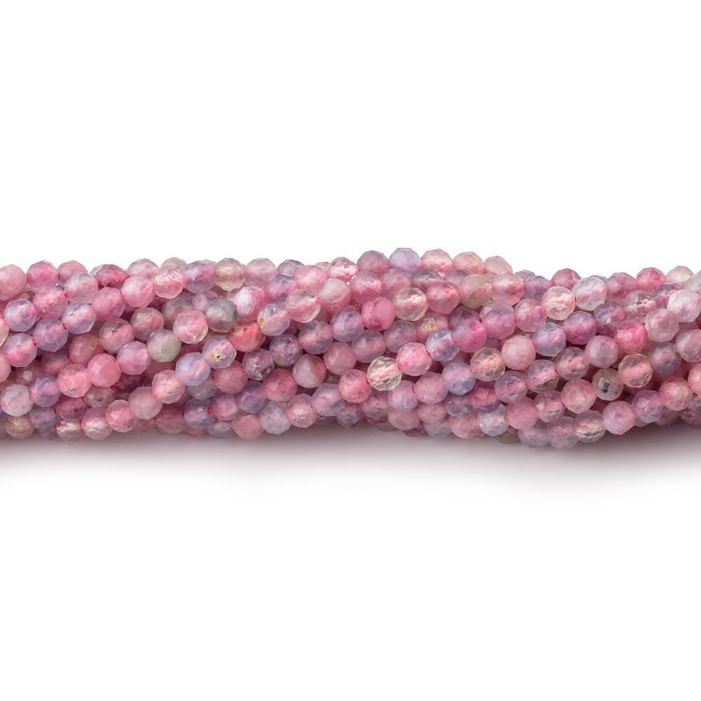 2.5mm Pink Tourmaline Microfaceted Rounds 12 inch 133 beads - The Bead Traders