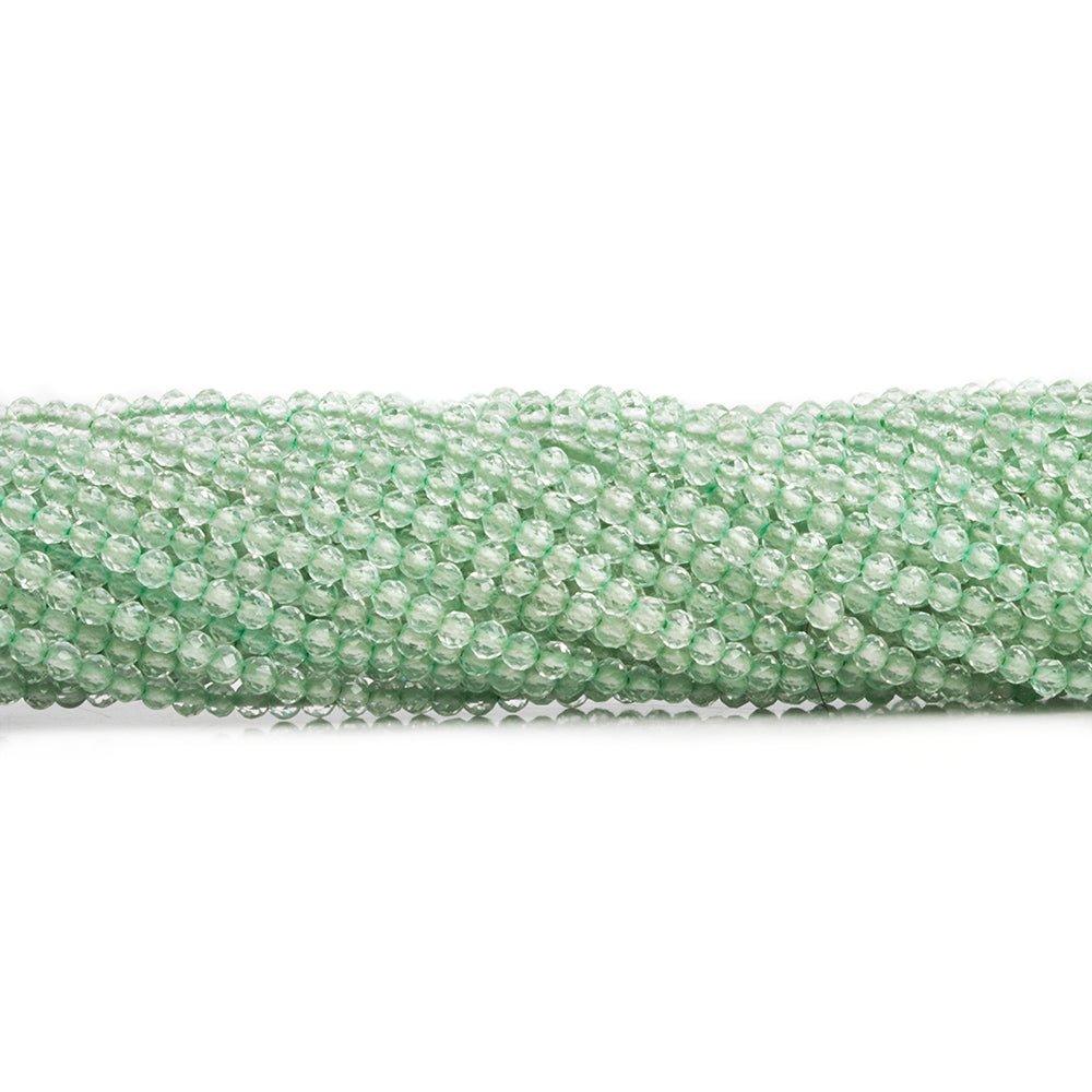 2.5mm Prasiolite Microfaceted Round Beads 12 inch 140 pieces - The Bead Traders