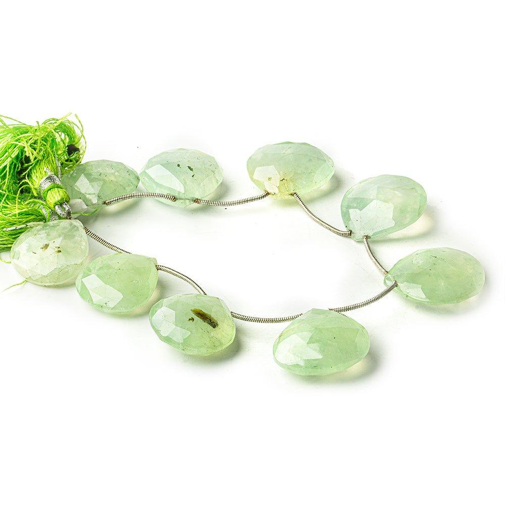 25mm Prehnite Faceted Heart Beads, 8 inch 9pcs - The Bead Traders