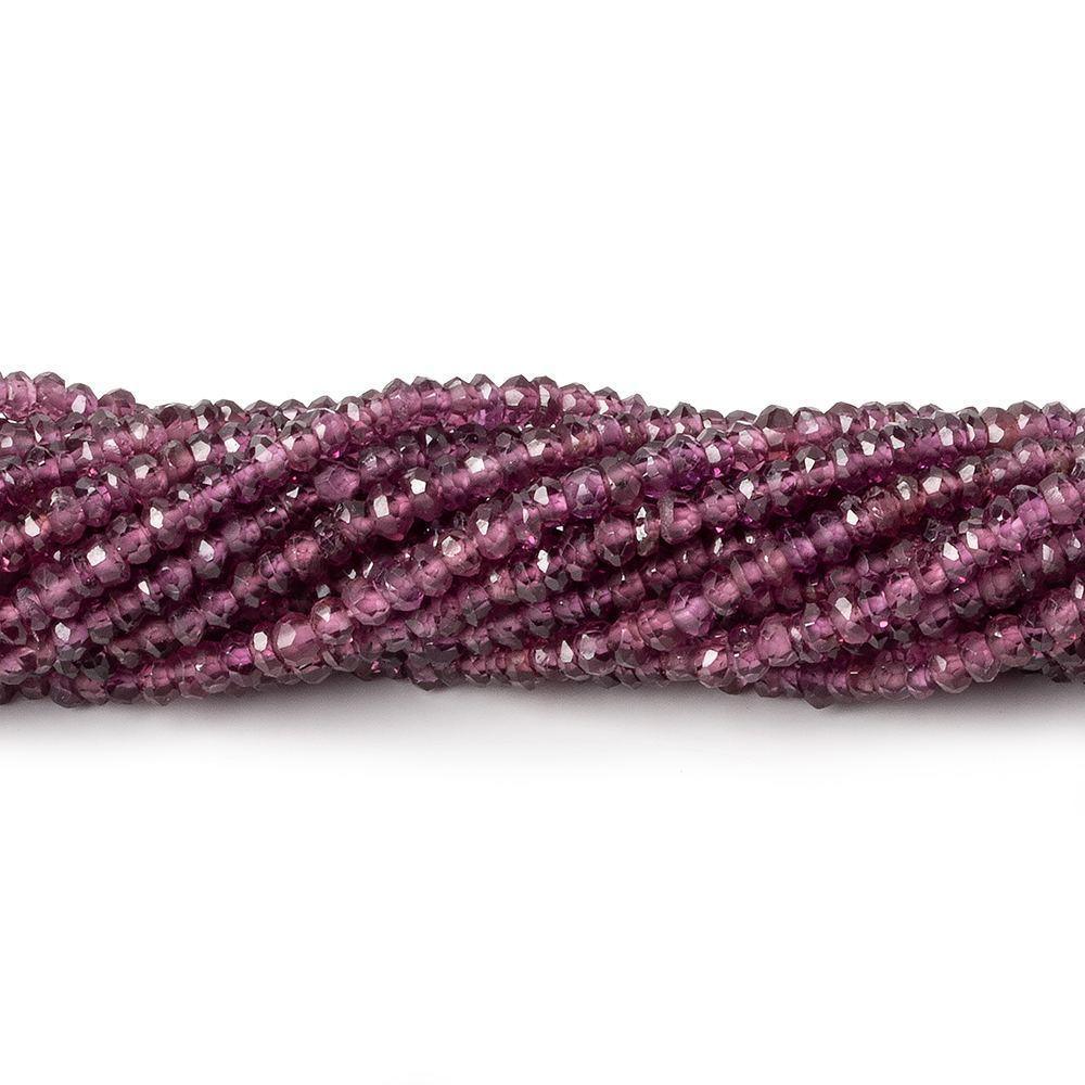 2.5mm Rhodolite Garnet Faceted Rondelle 15 inch 200 beads - The Bead Traders
