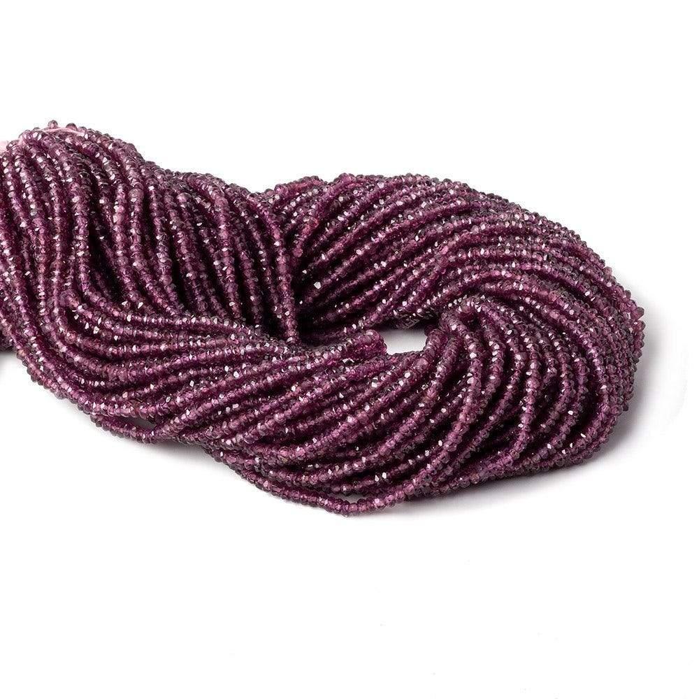 2.5mm Rhodolite Garnet Faceted Rondelle 15 inch 200 beads - The Bead Traders
