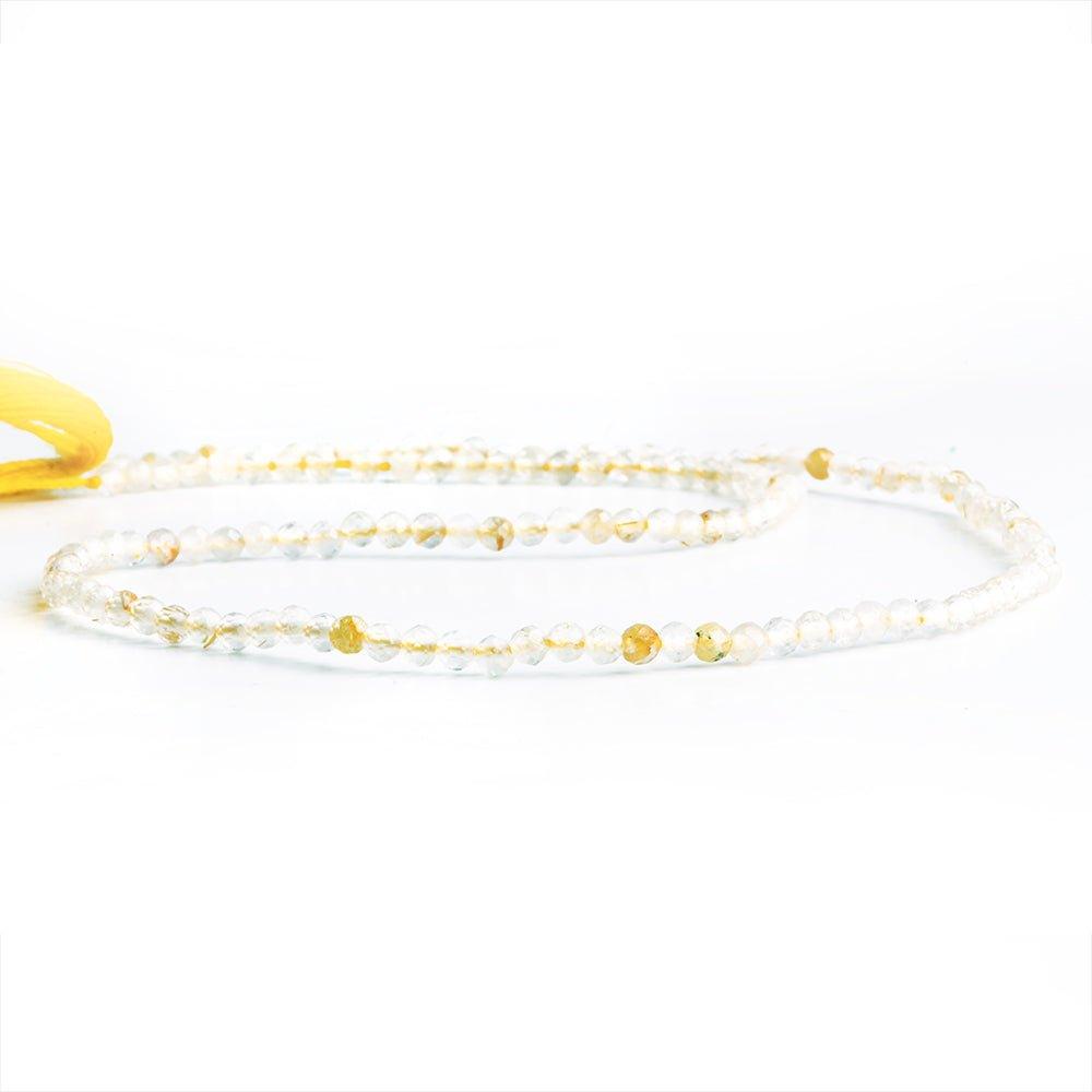 2.5mm Rutilated Quartz Micro Faceted Round Beads 13 inch 140 pieces - The Bead Traders