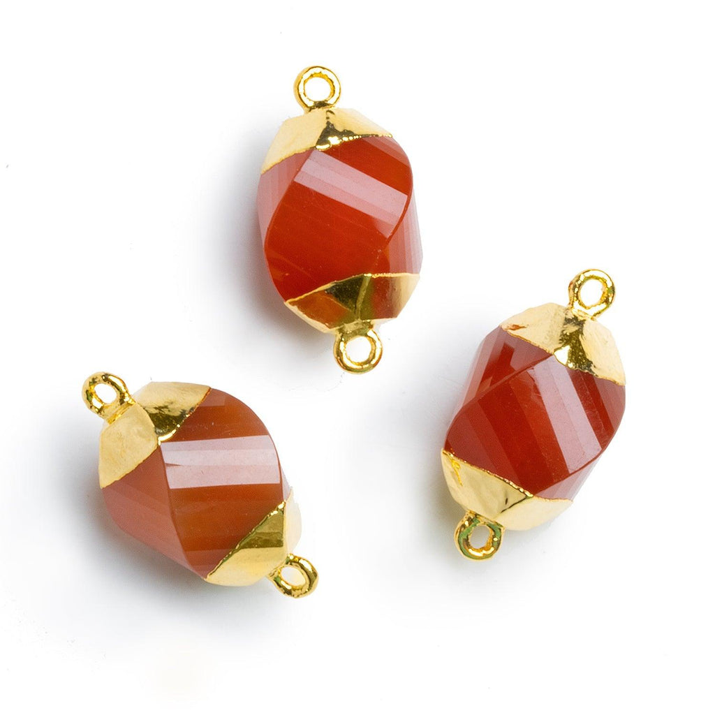 25x12mm Gold Leafed Carnelian Twist Connector 1 Bead - The Bead Traders