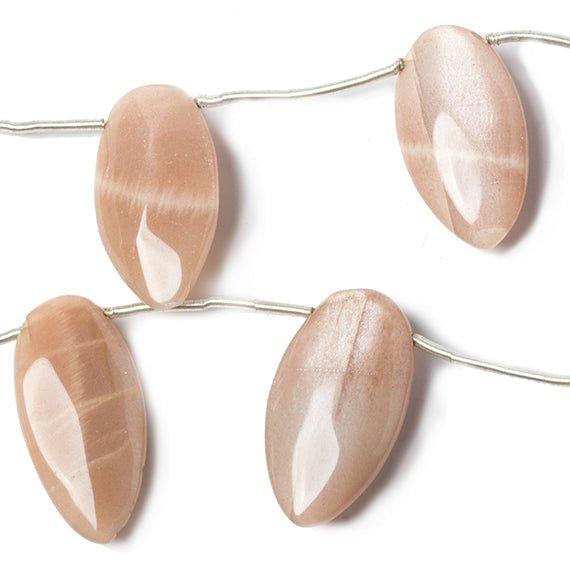25x13-20x11mm Feldspar Moonstone Plain Top Drilled Marquise 15 inch 12 Beads - The Bead Traders