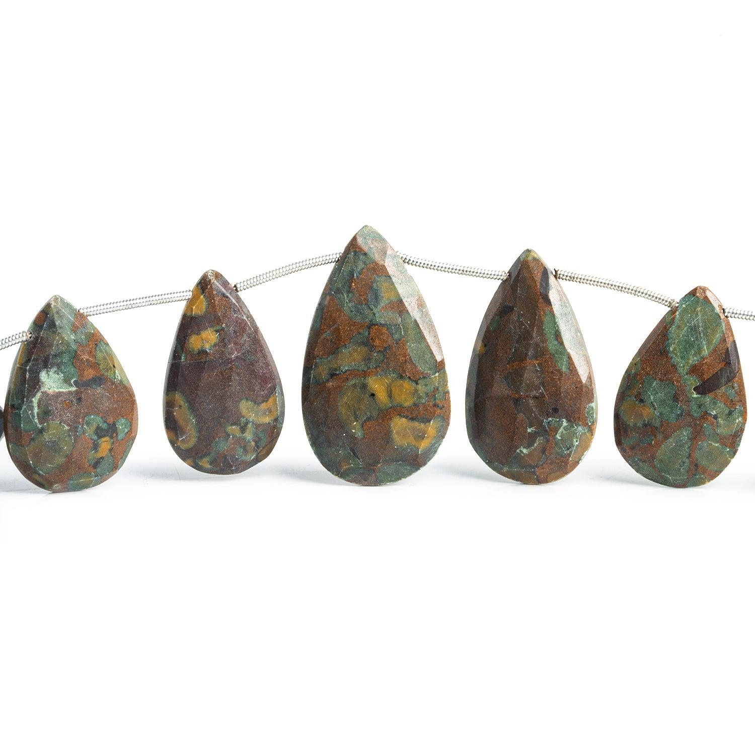 26x16mm Jasper Faceted Pears 8 inch 10 beads - The Bead Traders