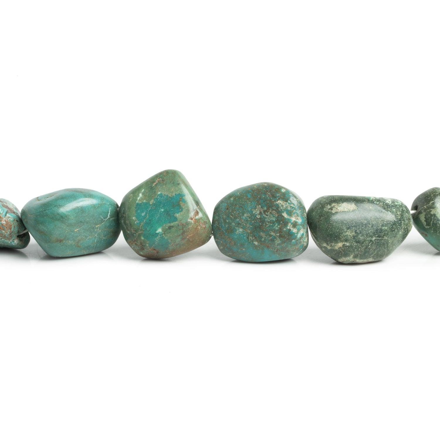 26x22mm Turquoise Plain Nuggets 15 inch 16 beads - The Bead Traders