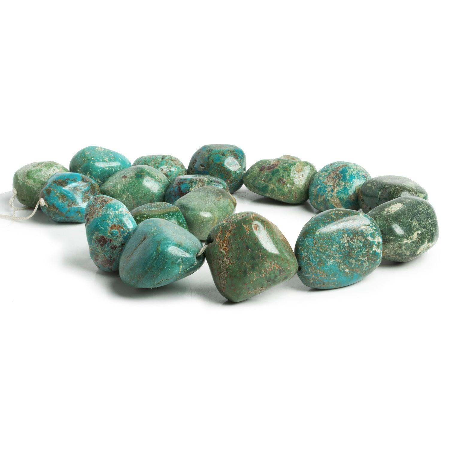 26x22mm Turquoise Plain Nuggets 15 inch 16 beads - The Bead Traders