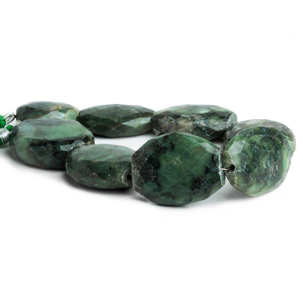 26x23-35x26mm Brazilian Emerald flat faceted nugget beads 10 inch 8 pieces - The Bead Traders