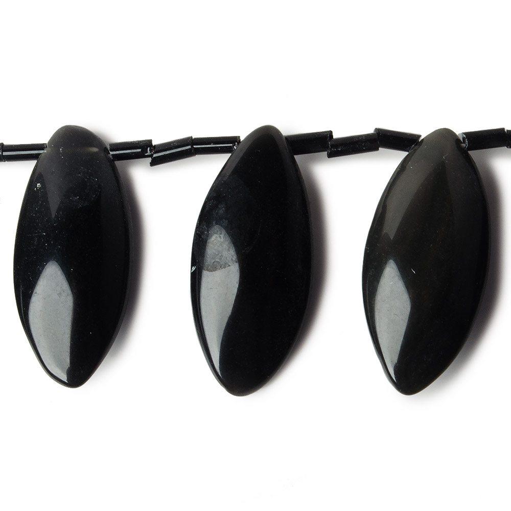 27x13mm Rainbow Obsidian top drilled Plain Marquise beads 16 inch 17 pcs - The Bead Traders