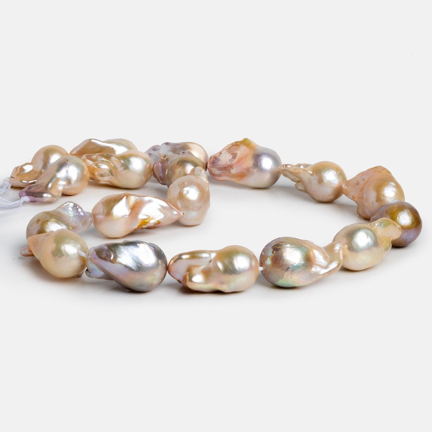 27x16mm Tricolor Ultra Baroque Pearls 17 inch 18 beads - The Bead Traders