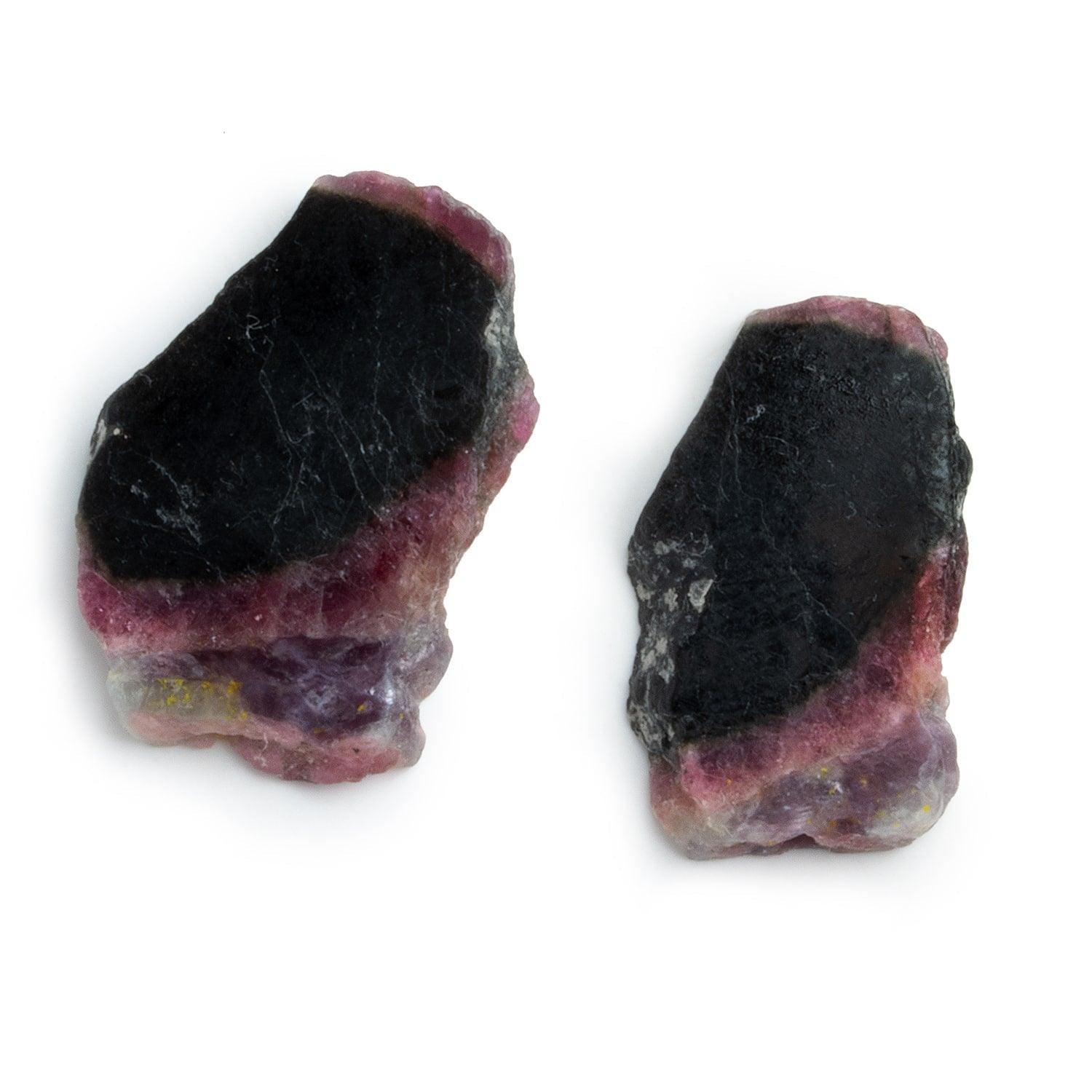 28x20mm Watermelon Tourmaline Slice Beads - Set of 2 - The Bead Traders