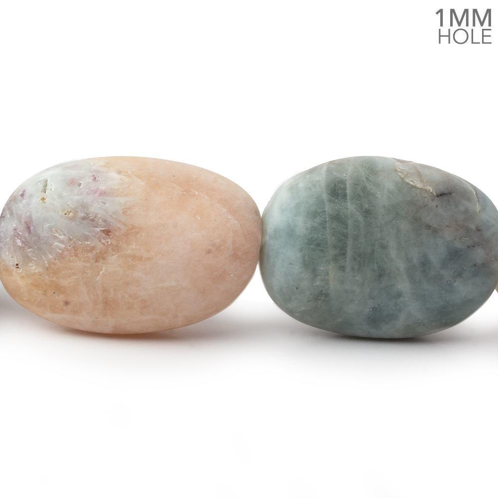 28x24-36x23mm Matte Multi Beryl straight drilled plain nuggets 16 inch 12 large hole beads - The Bead Traders