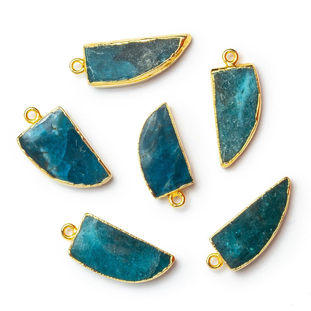 29x12mm Gold Leafed Apatite Horn Pendant 1 Bead - The Bead Traders