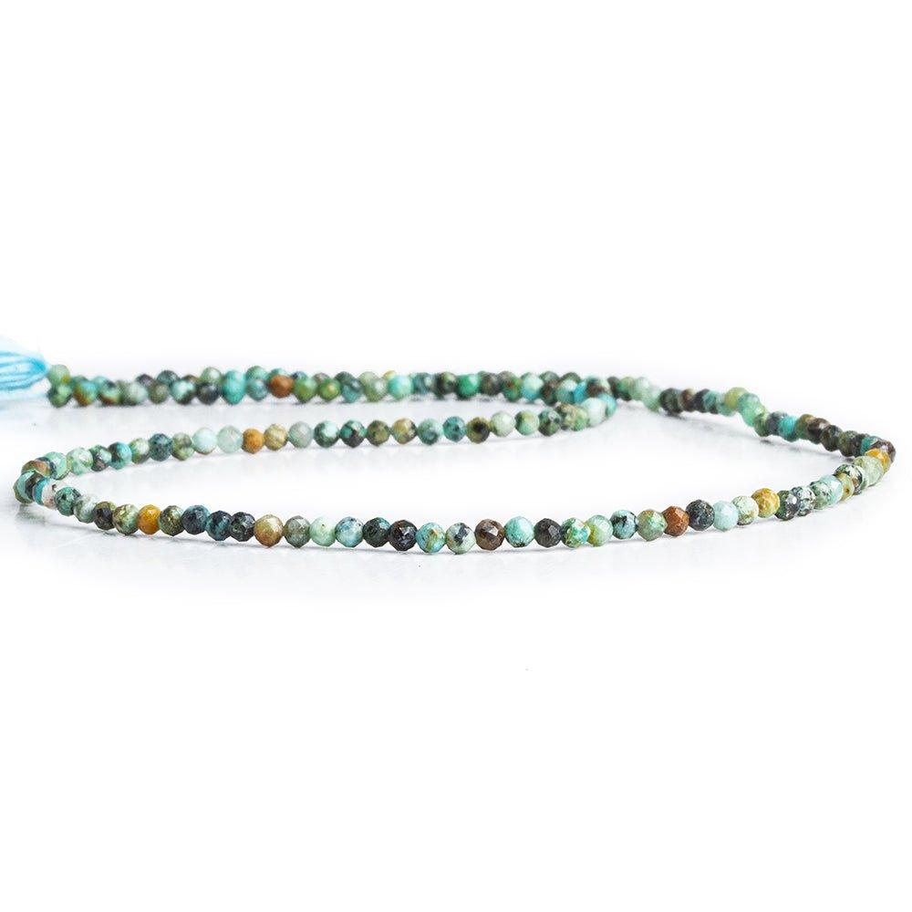 2mm African Turquoise Microfaceted Round Beads 12 inch 140 pieces - The Bead Traders