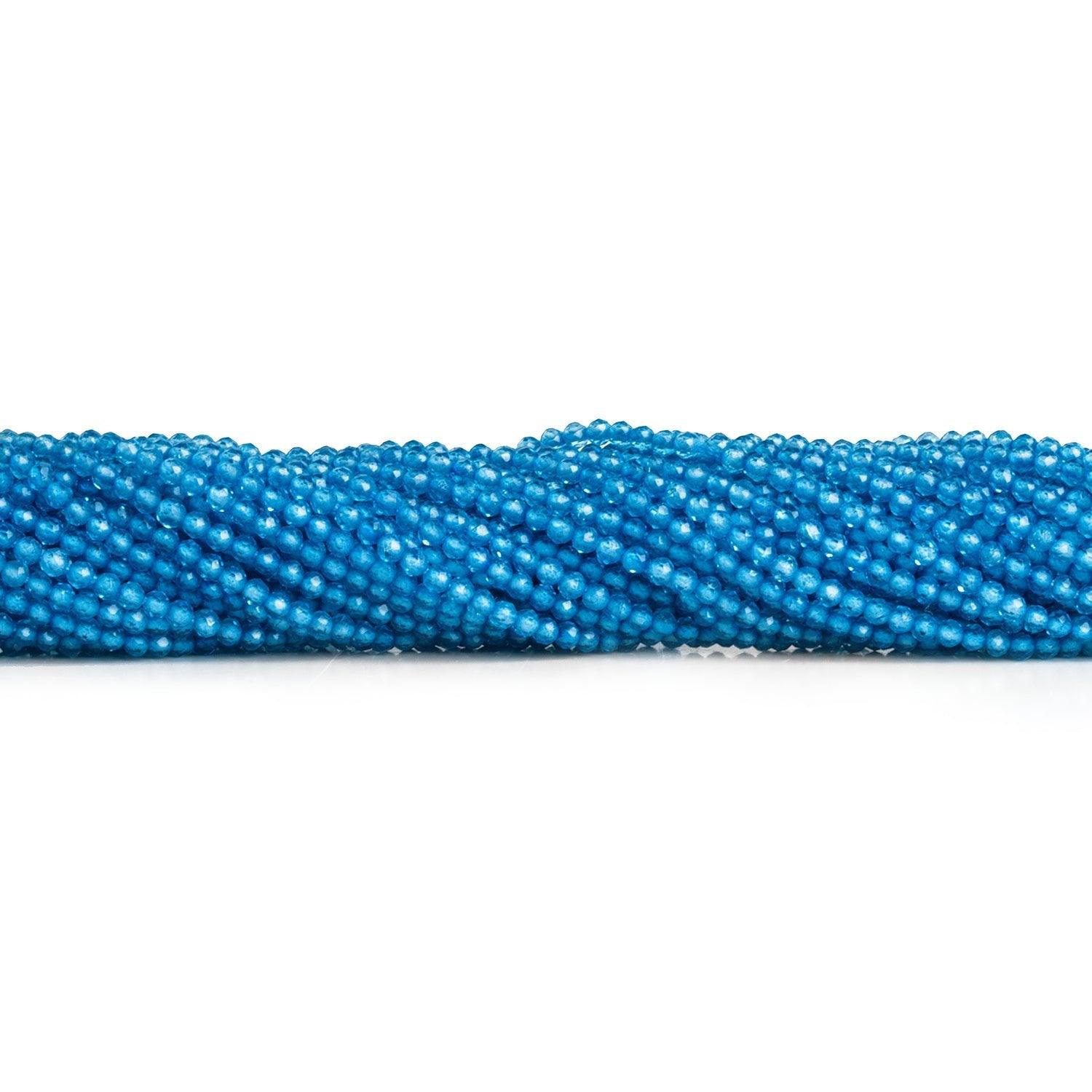 2mm Blue Quartz Microfaceted Rounds 12 inch 170 beads - The Bead Traders