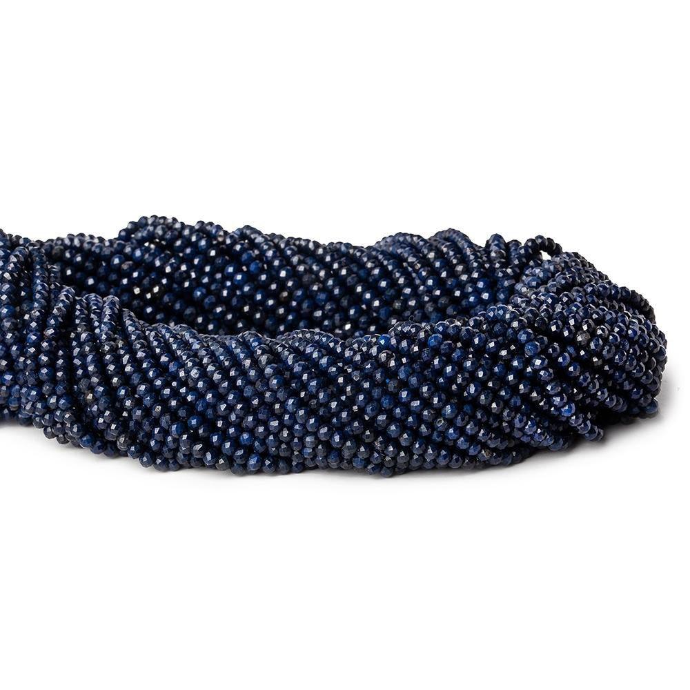 2mm Blue Sapphire Micro Faceted Rondelle beads 13 inch 140 pieces AA - The Bead Traders