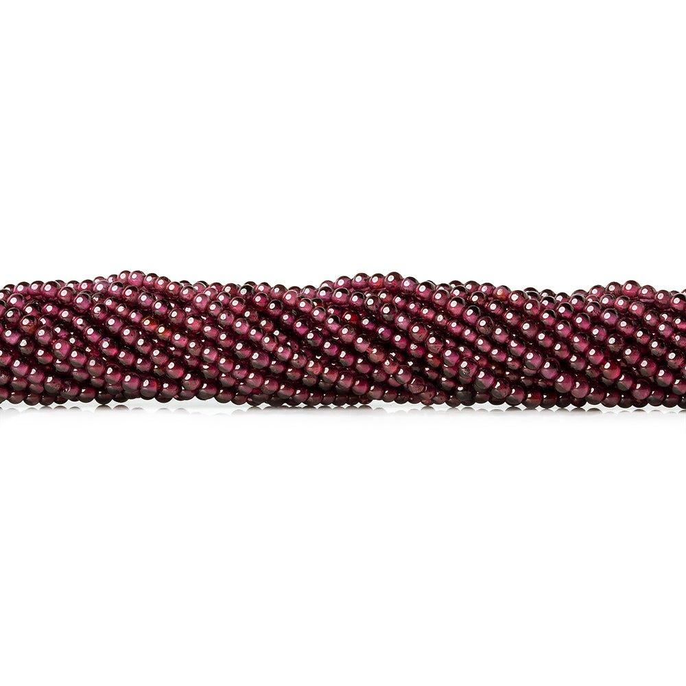 2mm Garnet Plain Round Beads, 14 inch - The Bead Traders