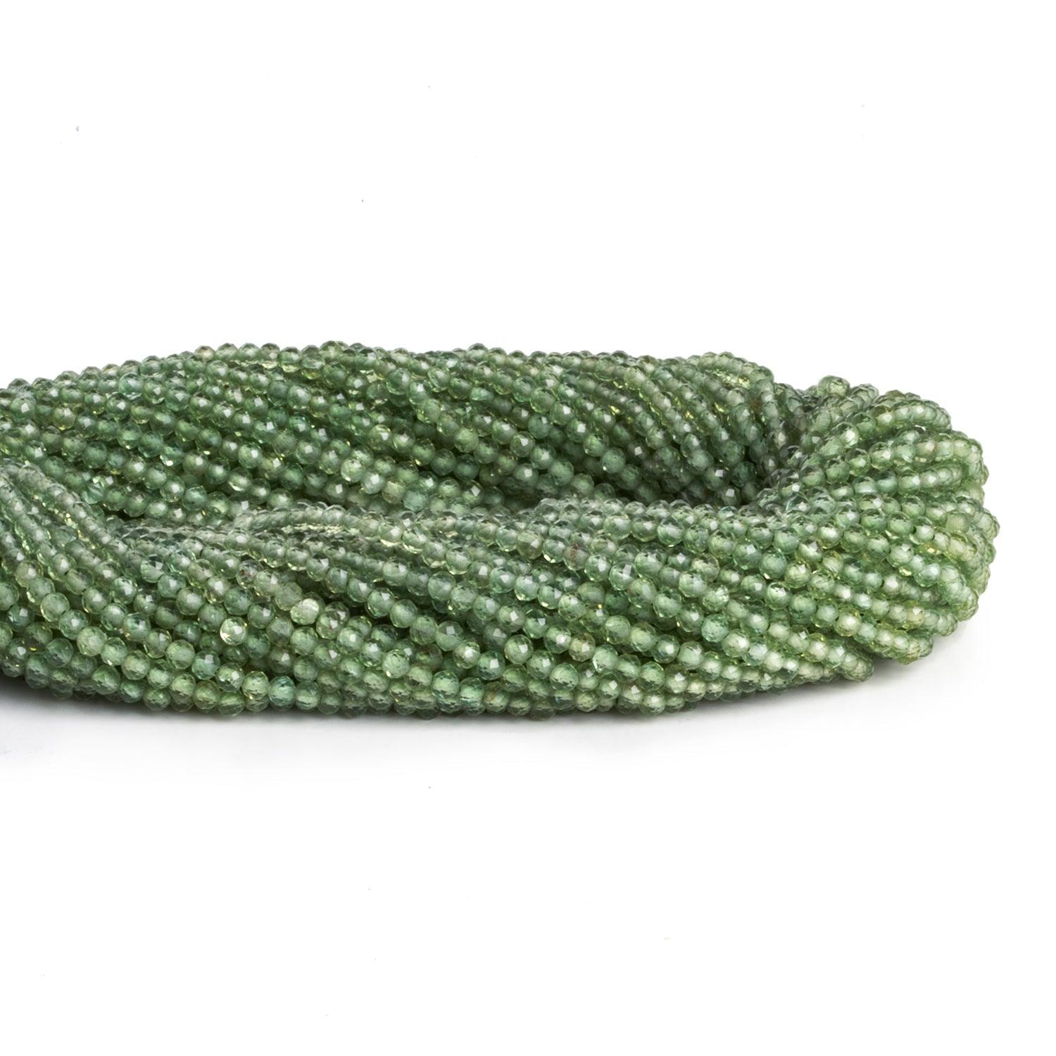 2mm Green Apatite Microfaceted Rounds 12 inch 155 beads - The Bead Traders