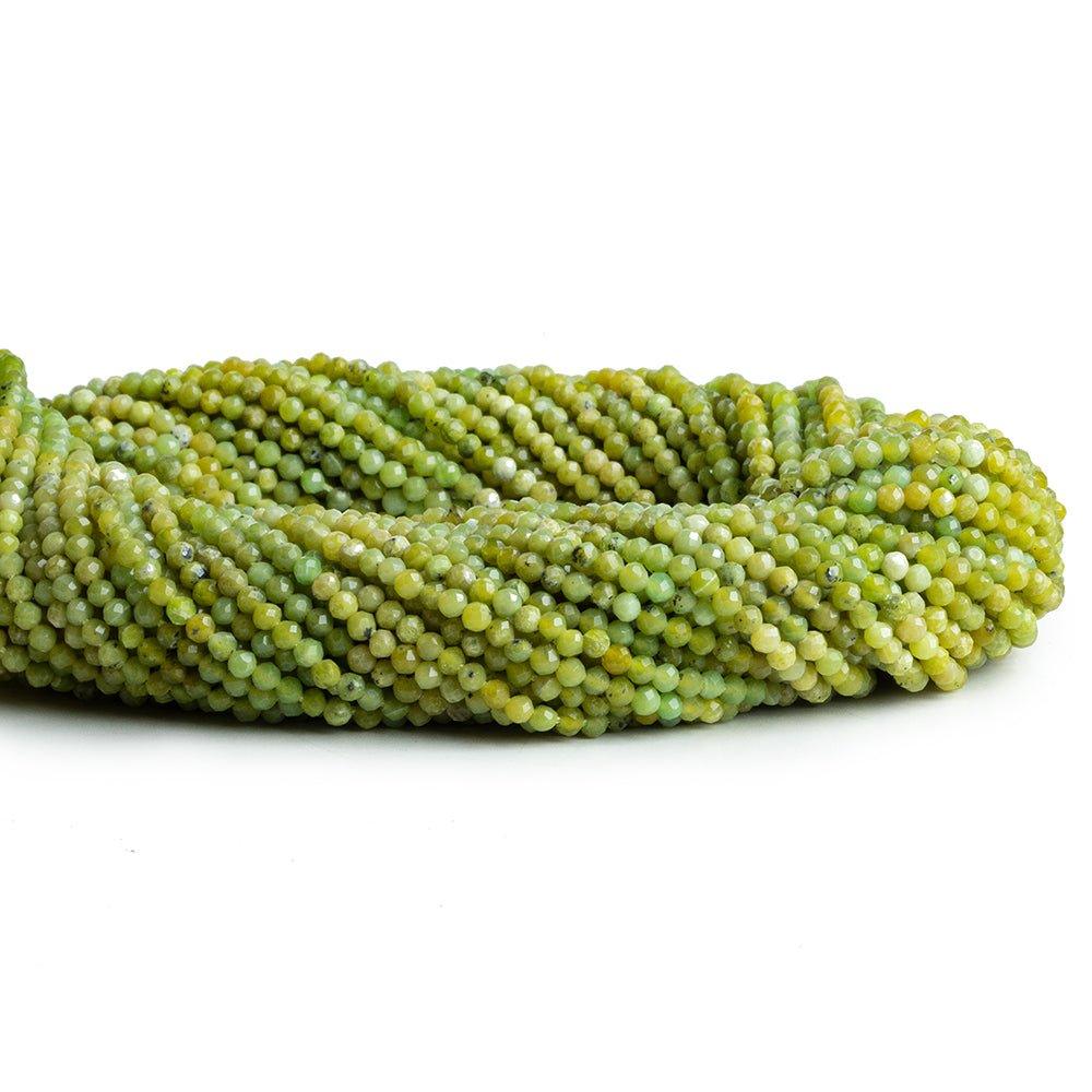2mm Green Opal Microfaceted Round Beads 12 inch 140 pieces - The Bead Traders