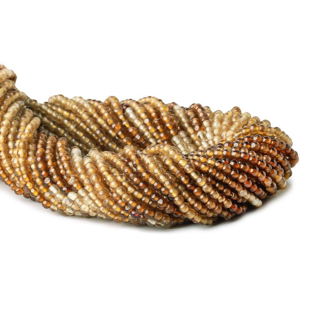 2mm Hessonite Garnet Plain Round Beads, 15 inch - The Bead Traders