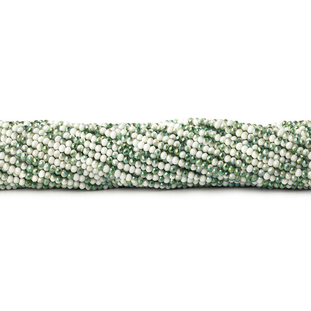 2mm Iced Spearmint Mystic Quartz micro faceted rondelles 13 inches 215 beads - The Bead Traders