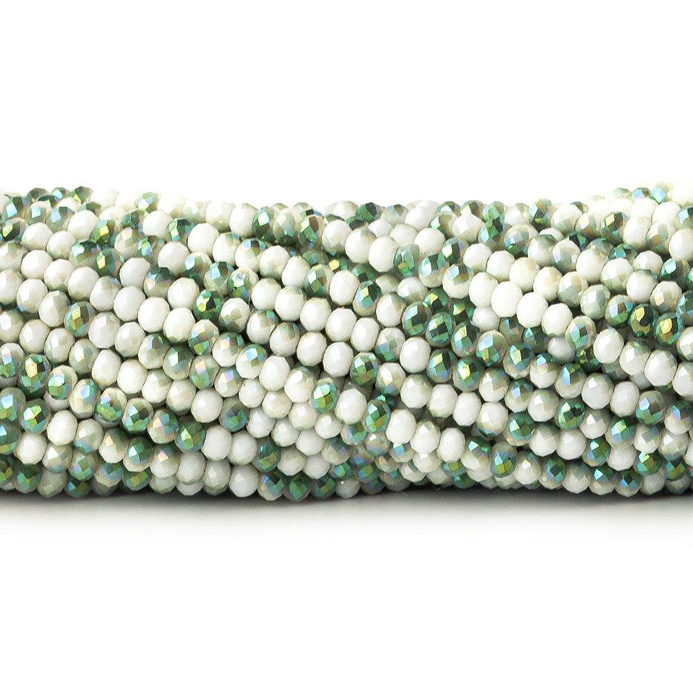 2mm Iced Spearmint Mystic Quartz micro faceted rondelles 13 inches 215 beads - The Bead Traders