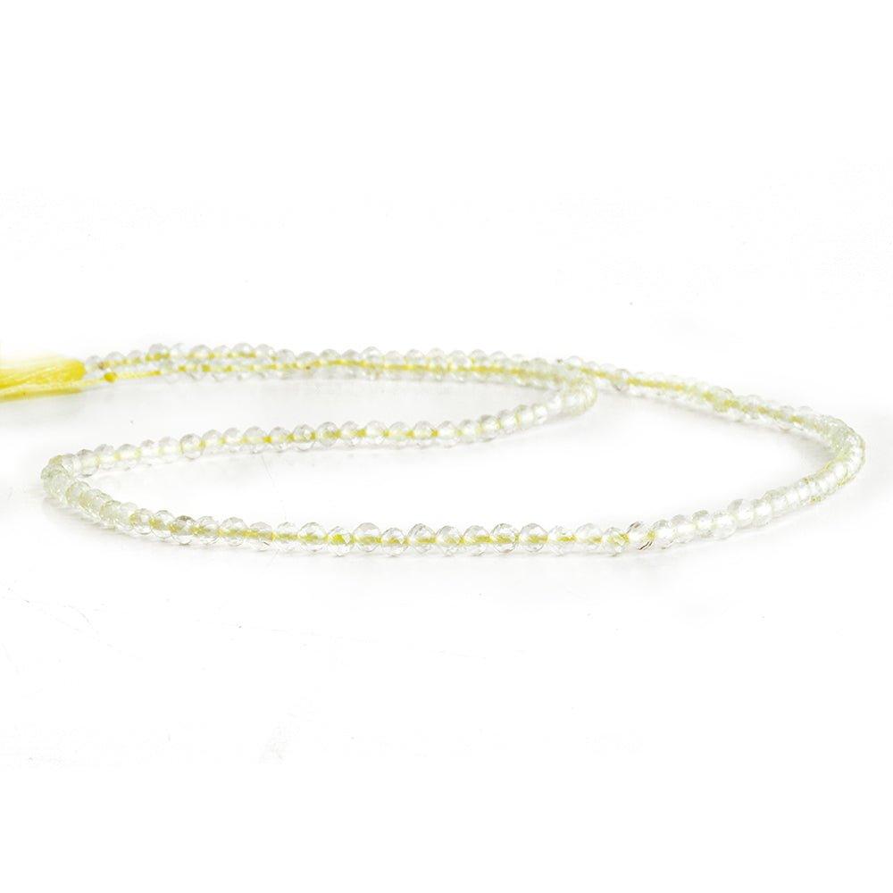 2mm Lemon Quartz Microfaceted Round Beads 12 inch 140 pieces - The Bead Traders