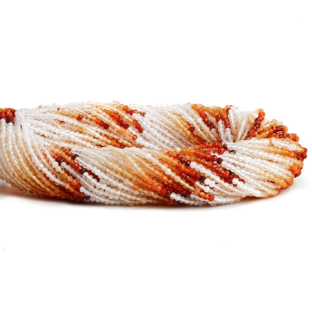 2mm Mexican Fire Opal Microfaceted Round Beads 12 inch 200 pieces - The Bead Traders