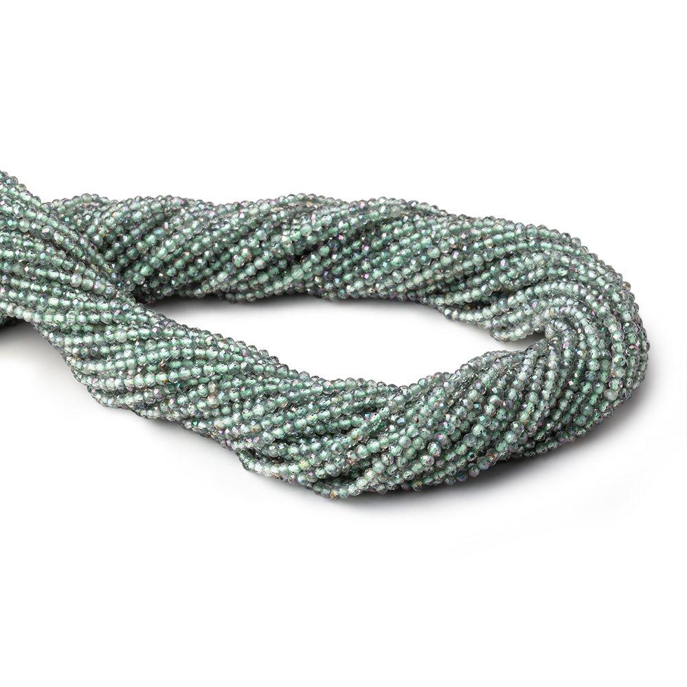 2mm Mystic Green Topaz micro faceted rondelle beads 13 inch 180 pieces - The Bead Traders