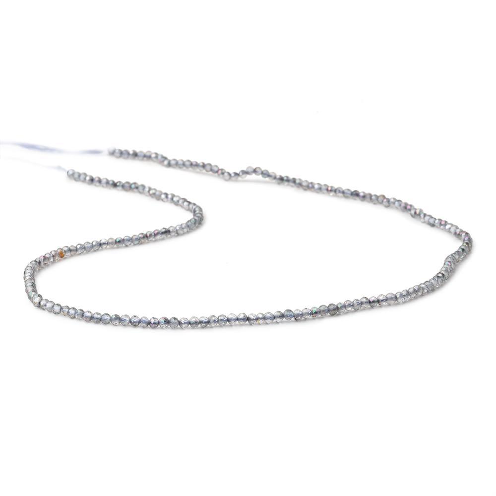 2mm Mystic Periwinkle Blue Topaz micro faceted rondelle beads 13 inch 180 pieces - The Bead Traders