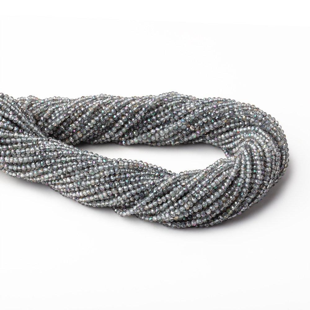 2mm Mystic Platinum Grey Topaz micro faceted rondelle beads 13 inch 180 pieces - The Bead Traders