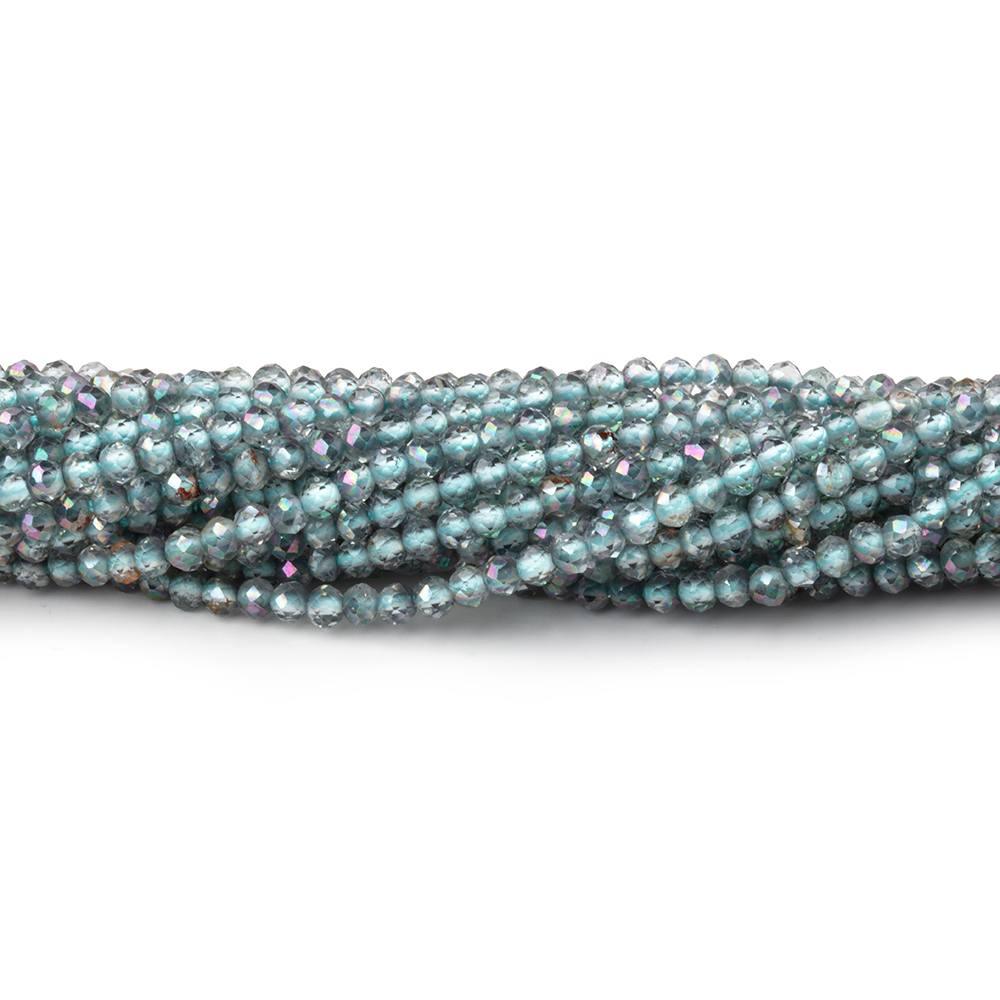 2mm Mystic Teal Topaz micro faceted rondelle beads 13 inch 180 pieces - The Bead Traders