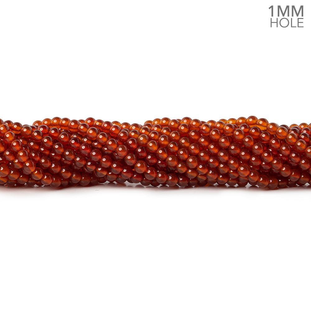 2mm Orange Chalcedony Plain Round Beads 15 inch - The Bead Traders
