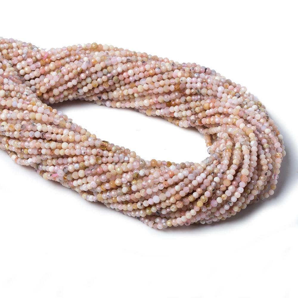 2mm Pink Peruvian Opal MicroFaceted Rondelles 13 inch 165 beads - The Bead Traders