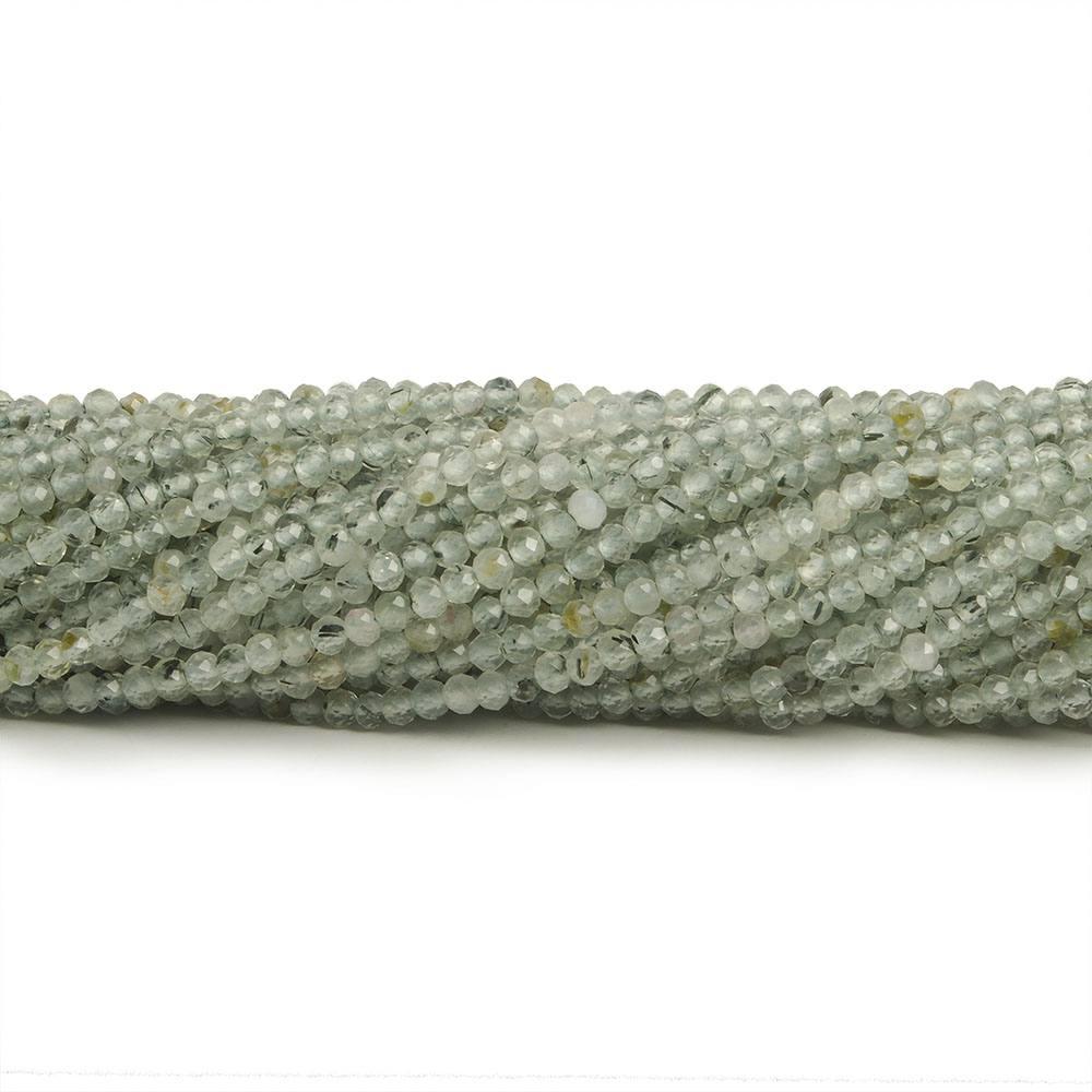 2mm Prehnite micro faceted rondelle beads 13 inch 175 pieces - The Bead Traders
